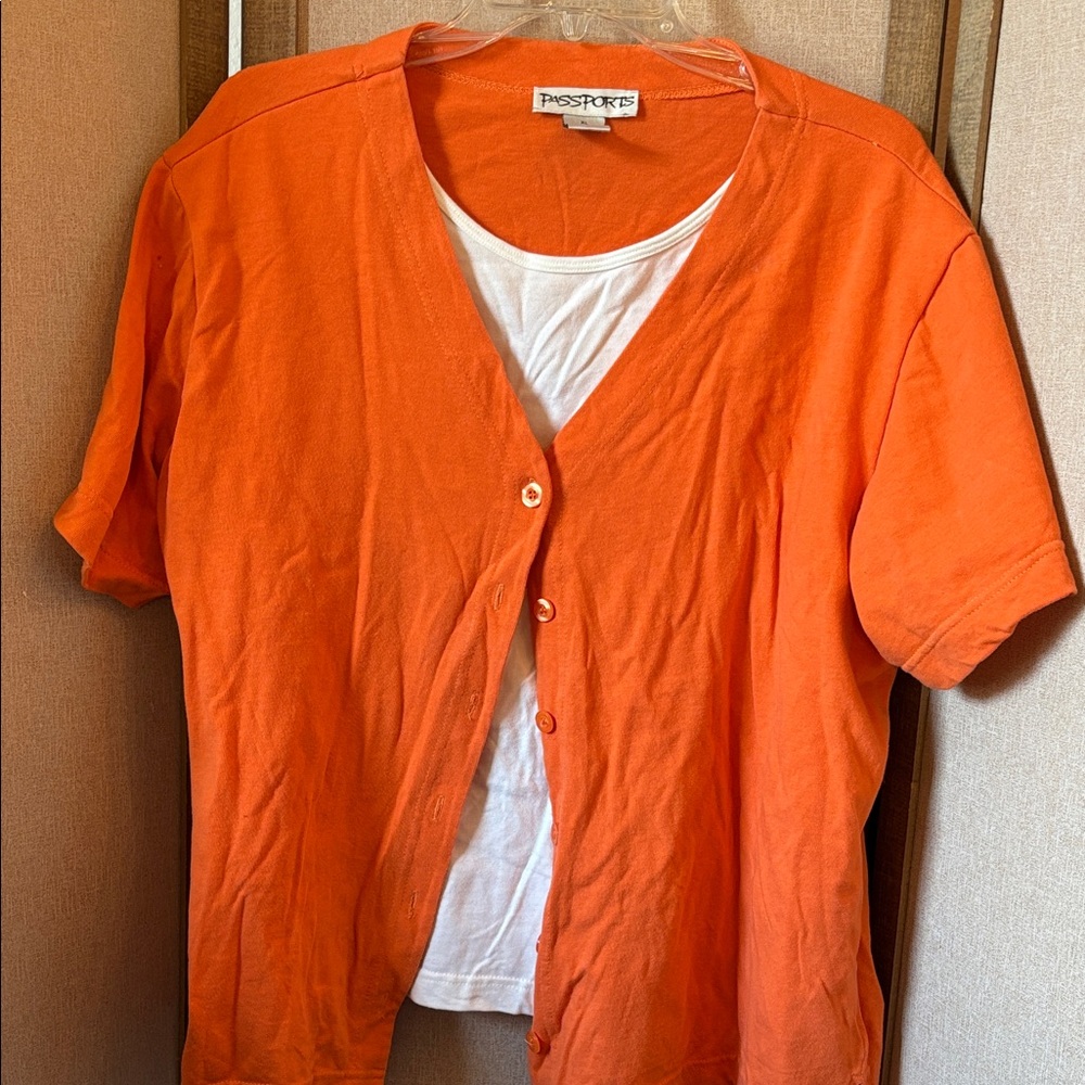 FINAL MARKDOWN Passport Bright Orange Top one piece two piece look xl
